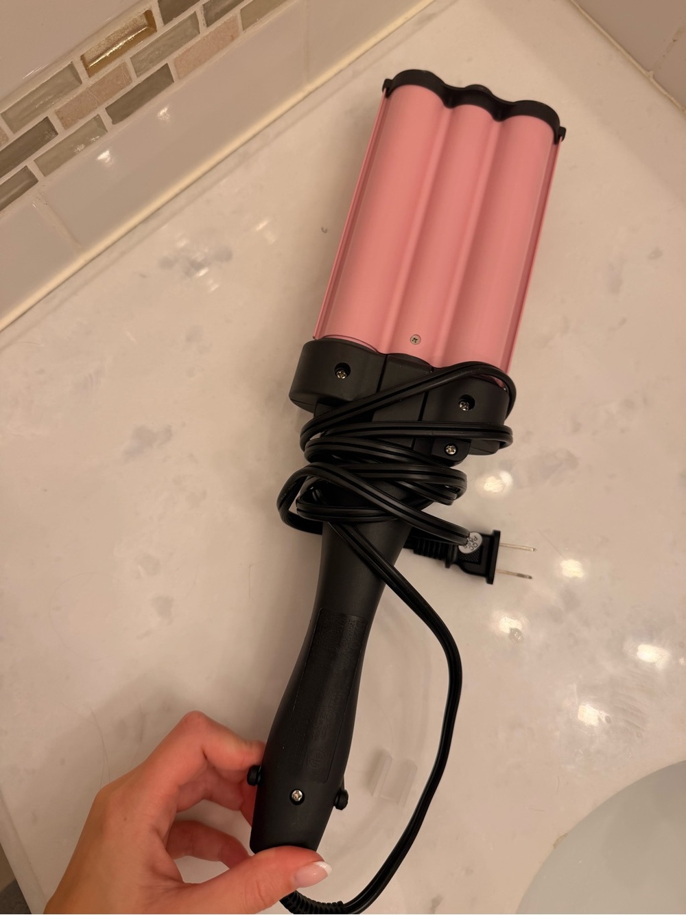 Pink Triple Barrel Hair Waver - Unbranded